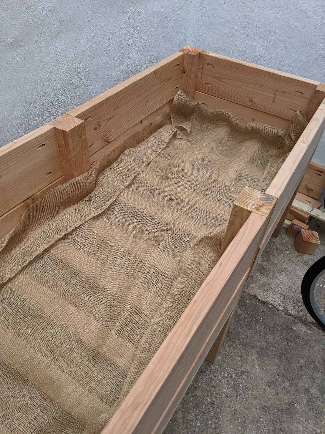 Empty raised bed.