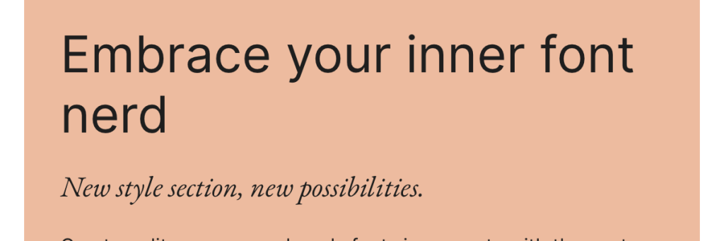 Screenshot of text "Embrace your inner font nerd", with line break before nerd.